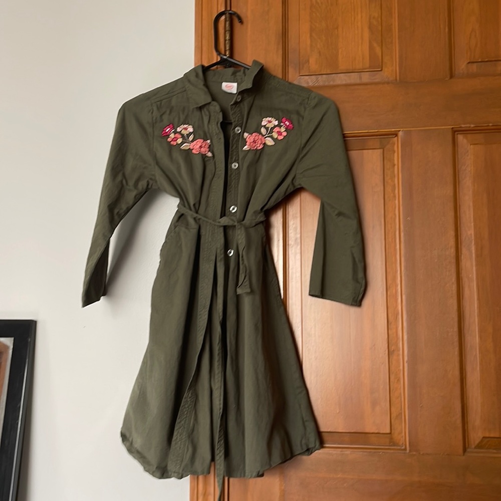 Wonder Nation Flower Embroidered Button Down Shirt Dress!